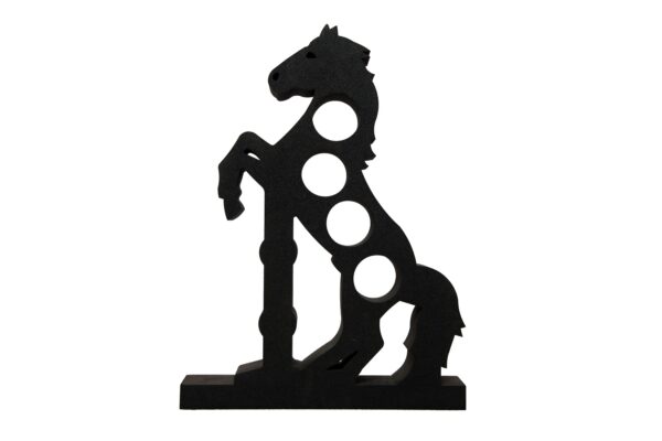 Ansicht eines schwarzen Cavalleti in Pferde Form